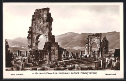 CPA Volubilis, La Basilique (au Fond Moulay-Idriss)  - Autres & Non Classés