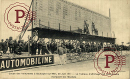 FRANCIA. FRANCE. 62 - COUPE DES VOITURES A BOULOGNE SUR MER - TABLEAU D'AFFICHAGE DES CONCURRENTS - Other & Unclassified