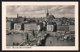 AK Stettin, Panorama Mit Hansabrücke  - Pommern