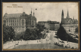 AK Stettin, Rathaus Und Grüne Schanze  - Pommern