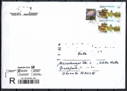 MiNr. 3014 (2x) + 2463, Hyangwonjeong-Pavillon, Auf Brief/Einschreiben Von Oberhausen Nach Halle, C-115 - Storia Postale