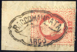 Piece "Arco Raccomandata", Sassone 12 Punkte, Briefstück Mit 5 Kr. Rot, ANK 37 - Autres & Non Classés