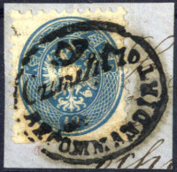 Piece "Czimelitz Recommandirt", Müller SRoOP-(M) 1500 Punkte, Briefstück Frankiert Mit 15 Kr. Blau Gez. 9½, Unten Zähnun - Autres & Non Classés