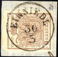 Piece "EINSIEDL 30/5", Briefstück Frankiert Mit 6 Kr. Braun, 20 Müllerpunkte, Mi. 4 - Autres & Non Classés