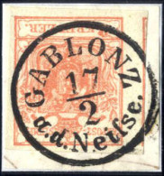 Piece "GABLONZ A.d. Neilse. 17/2", Briefstück Frankiert Mit 3 Kr. Rot, 8 Müllerpunkte, Mi. 3 - Autres & Non Classés