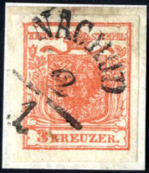 Piece "NACHOD 2/1", Briefstück Mit 3 Kr. Rot Type I, 60 Müllerpunkte, Mi. 3 - Autres & Non Classés