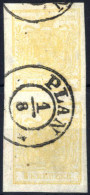 O/pair "PLAN 1/8", 1850, 1 Kr. Gelbocker In Type Ib, Senkrechtes Paar, Obere Marke Mit Dünner Stelle, ANK 1a - Autres & Non Classés