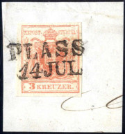 Piece "PLASS 14 JUL", Briefstück Frankiert Mit 3 Kr. Rot, 25 Müllerpunkte, Mi. 3 - Autres & Non Classés