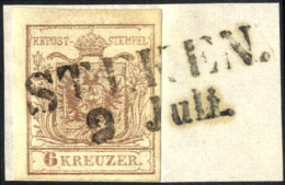 Piece "STEKEN. 9 Juli", Briefstück Frankiert Mit 6 Kr. Braun, 30 Müllerpunkte, Mi. 4 - Autres & Non Classés