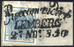 Piece "Recomandirt Lemberg", SICL-Iy Müller 210 Punkte, Briefstück Vom 27.11.1850 Frankiert Mit 9 Kr. Blau, ANK 5 HP - Autres & Non Classés