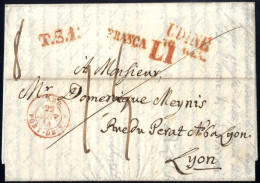 Cover 1842/44, 2 Briefe Von Österreich Nach Frankreich, Einer Von Görz Am 25.1.1842 über Antibes Nach Nimes, Zusatzstemp - Autres & Non Classés