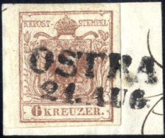 Piece "OSTRA 21. AUG", Briefstück Mit 6 Kr. Braun, 15 Müllerpunkte, Mi. 4 X - Autres & Non Classés