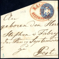 Piece "KASCHAU-Recommandirt. 22/11", 1863, Briefstück Frankiert Mit 10 Kr. Blau, ANK 27 - Autres & Non Classés