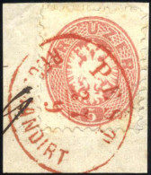 Piece "Pest-Recomandirt 27/9", 1863, Briefstück Mit 5 Kr. Karminrosa, ANK 26b - Autres & Non Classés