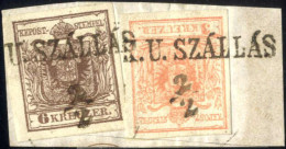 Piece "R.U. SZÁLLÁs 2/2", Briefstück Mit 3 Kr. Rot + 6 Kr. Braun, 30 Müllerpunkte, Ryan 727/200P, Mi. 4 X - Autres & Non Classés