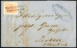 Cover "K.K. Fahrendes Postamt N° 3", Müller RL Punkte 36, Brief Von Gloggnitz Am 27.9.1858 Nach Leoben Frankiert Mit 5 K - Autres & Non Classés