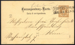Cover 1883, Zwei Ganzsachen Doppeladler, Karte 2 Kr. Braun Entwertet "Fahrendes Postamt Bruck-Wien N°15 Und Brief 5 Kr.  - Autres & Non Classés