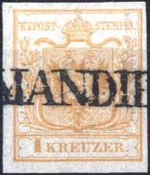 O 1850, 1 Kr. Braunorange In Type I A, Dünnes Papier, Gestempelt Mit Teilabdruck "RECOMANDIRT", Befund Weissenbichler, A - Autres & Non Classés