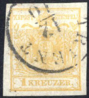 O 1850, 1 Kr. Gelbocker In Type Ia HP, Entwertet "TRIENT 12/10", Befund Goller, ANK 1a / HP - Sonstige & Ohne Zuordnung