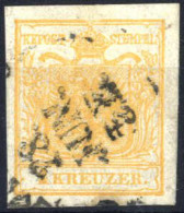 Delcampe - O 1850, 1 Kr. Hellorange In Type III, Gestempelt, ANK 1b - Autres & Non Classés