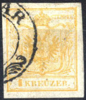 O 1850, 1 Kr. Orange In Type Ia, Entwertet "(SARV)AR", Befund Goller, ANK 1b / HP - Autres & Non Classés