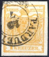 O 1850, 1 Kr. Orange In Type III Auf Handpapier, Gestempelt Pardubi(tz) 19.7., Pracht, ANK 1b MP / 220,- - Sonstige & Ohne Zuordnung