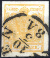 O 1850, 1 Kr. Orange In Type III, Gestempelt Wien 10.3., Pracht, Befund Dr. Ferchenbauer, ANK 1b HP / 220,- - Autres & Non Classés