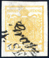 O 1850, 1 Kr. Orange, HP Type I A, Ringsum Sehr Breitrandig, Mit Teilen Des Wasserzeichens, Gestempelt "GRATZ, 4. SEP.", - Autres & Non Classés