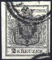 O 1850, 2 Kr. Schwarz In Type Ia HP, Platte I, Entwertet "Trieste", ANK 2a - Autres & Non Classés