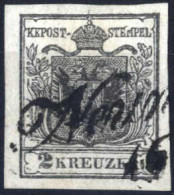 O 1850, 2 Kr. Schwarz In Type Ia, Mit Plattenfehler, Entwertet "Neunkirchen...", ANK 2a - Autres & Non Classés