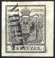 O 1850, 2 Kr. Schwarz In Type IIIa HP, Entwertet, ANK 2a - Sonstige & Ohne Zuordnung