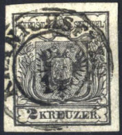 O 1850, 2 Kr. Schwarzgrau In Type III HP, Entwertet "Kranichsfeld 11/12", ANK 2c - Autres & Non Classés