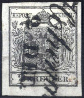 Delcampe - O 1850, 2 Kreuzer Dunkelgrau In Type Ib Auf Handpapier Mit Natürlicher Papierfalte, Gestempelt Hohenau 2.12., ANK 2 Ib H - Autres & Non Classés