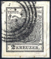 O 1850, Briefstück Frankiert Mit 2 Kr. Schwarz In Type Ia HP, Entwertet Mit Vierringstempel "Wien", ANK 2 - Autres & Non Classés