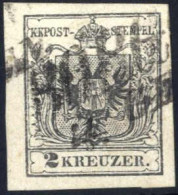 O 1854, 2 Kr. Grauschwarz In Type IIIa MP, Entwertet "Borgo 4/1", ANK 2c / MP - Sonstige & Ohne Zuordnung