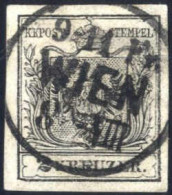 O 1854, 2 Kr. Grauschwarz In Type IIIa MP, Entwertet "Wien 8/3", ANK 2c / MP - Autres & Non Classés