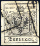 O 1854, 2 Kr. Grauschwarz MP Type III B, Erstdruck, Ringsum Gut Gerandet, In Einwandfreier Erhaltung; Befund Goller Und  - Sonstige & Ohne Zuordnung