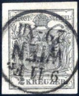 O 1854, 2 Kr. MP Type III A In Der Seltenen Farbe Grau, Ringsum Sehr Gut Gerandet; Erstdruck In Deutlicher, Seltener Far - Sonstige & Ohne Zuordnung