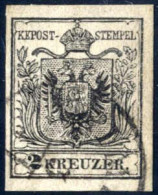 O 1854, 2 Kr. Schwarz MP Type IIIb, Voll Bis Breit Gerandet, In Einwandfreier Erhaltung, Befund Goller (ANK. 2 M IIIb) - Autres & Non Classés