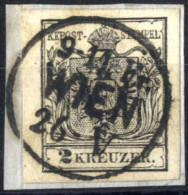 Piece 1854, Briefstück Mit 2 Kr. Schwarz Type III Maschinenpapier Entwertet Wien 26.5., Signiert Ferchenbauer, Attest Ma - Autres & Non Classés