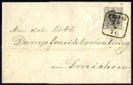 Cover 1856, Ortsbrief Von Prag Am 23.9. Frankiert Mit 2 Kr. Schwarz, ANK 2 - Autres & Non Classés