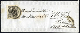 Cover 1858, Ortszierbrief (vorder- Und Rückseitig Randprägung) Von Wien Am 14.4. Frankiert Mit 2 Kr. Schwarz, ANK 2 - Autres & Non Classés