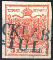 O 1850, 3 Kr. Rot In Type Ia HP, Entwertet "(Vö)cklab(ruck)", 250 Müllerpunkte, ANK 3b / HP - Autres & Non Classés