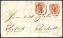 Cover 1850, Brief Von Prag Am 3.9. Nach Kreuzhütte Frankiert Mit Zwei 3 Kr. Rot Type I Handpapier Erstdruck, ANK 3 - Autres & Non Classés