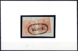 Piece 1850, Briefstück Frankiert Mit 3 Kr. Rot + 3 Kr. Rot, Mit Ovalem Wellenstempel "RECOM.", Befund Matl, ANK 3 - Autres & Non Classés