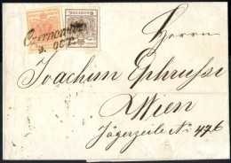 Cover 1854, Brief Von Cernowitz Am 9.10. Nach Wien Frankiert Mit 3 Kr. Rosa Und 6 Kr. Braun, ANK 3,4 - Sonstige & Ohne Zuordnung