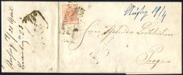 Cover 1856, Brief Von Aussig Am 19.4.nach Prag Frankiert Mit 3 Kr. Rot Entwertet Mit "K.K. Fahrendes Postamt N° 7" Mülle - Sonstige & Ohne Zuordnung