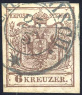 O 1850, 6 Kr. Braun In Type III, Entwertet "U.HRADISCH 25/5", 70 Müllerpunkte, ANK 4a - Autres & Non Classés