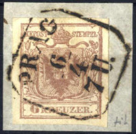 O/piece 1850, Briefstück Frankiert Mit 6 Kr. Rostbraun In Type Ic, Mit Wasserzeichen, Entwertet "Prag 6/4", ANK 4f - Sonstige & Ohne Zuordnung