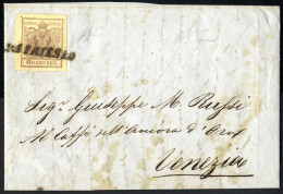 Cover 1855, Brief Von Triest Am 13.8. Nach Venezia Frankiert Mit 6 Kr. Braun Entwertet "C.V.da Trieste" (IL Müller 30 Pu - Sonstige & Ohne Zuordnung